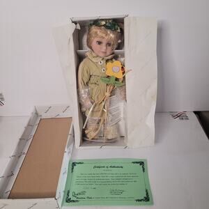 Collectible Duck House Nadine Waring Porcelain Doll Tan Dress